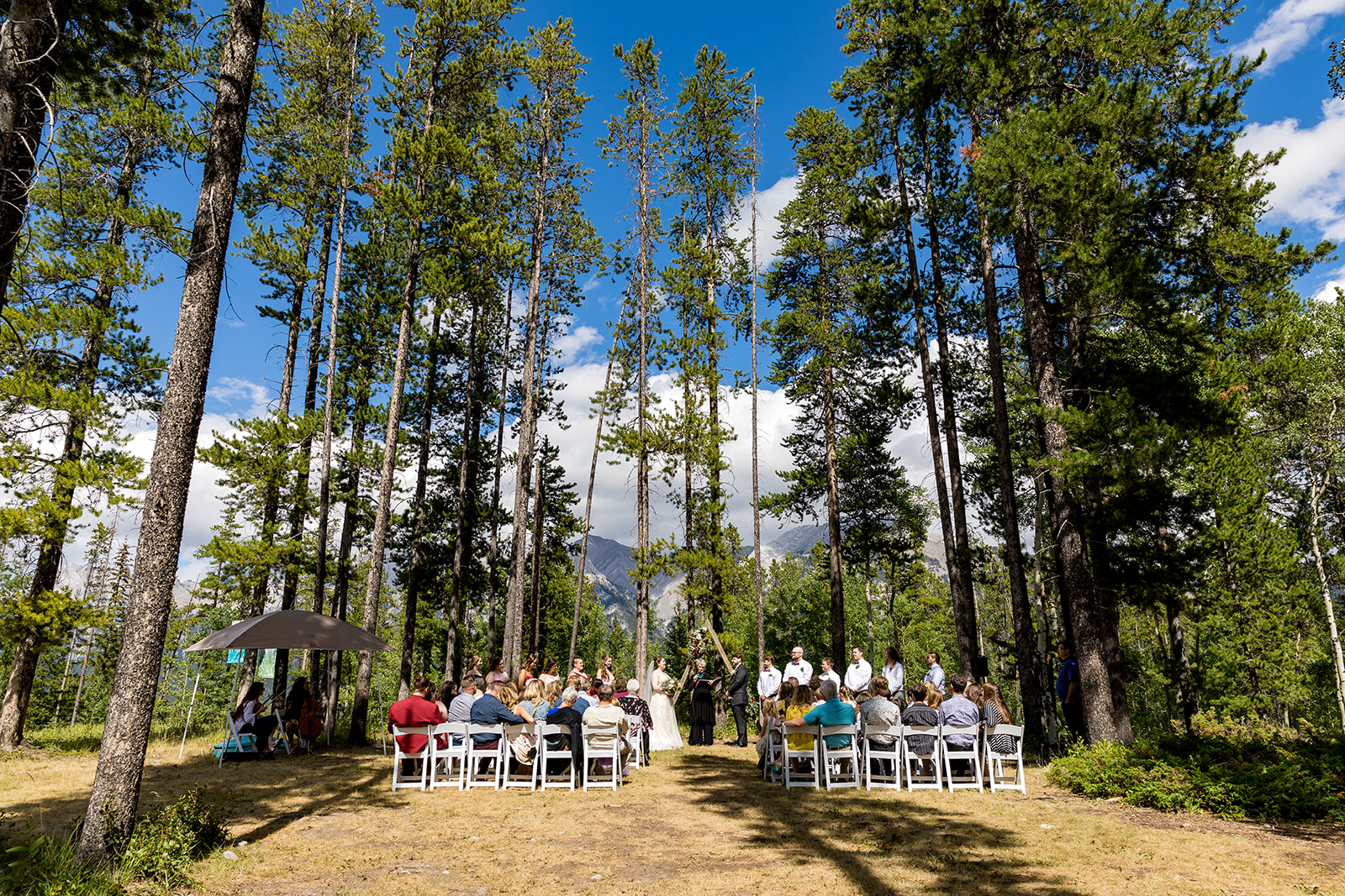 Canmore wedding ceremonies, Tree Island at Canmore Nordic Centre, Cornerstone Weddings