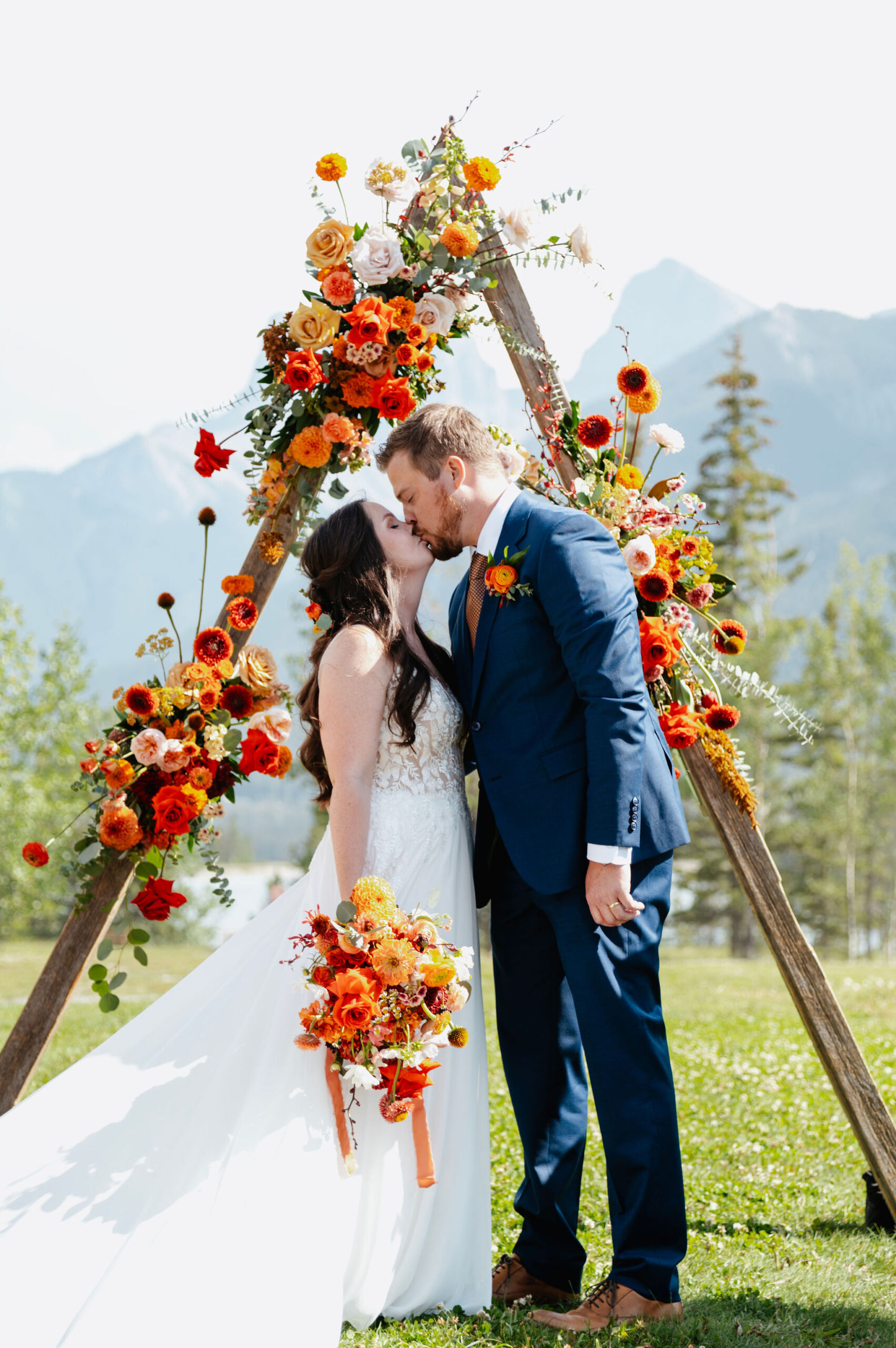 Cross Country Stadium Outdoor Wedding Ceremony Canmore