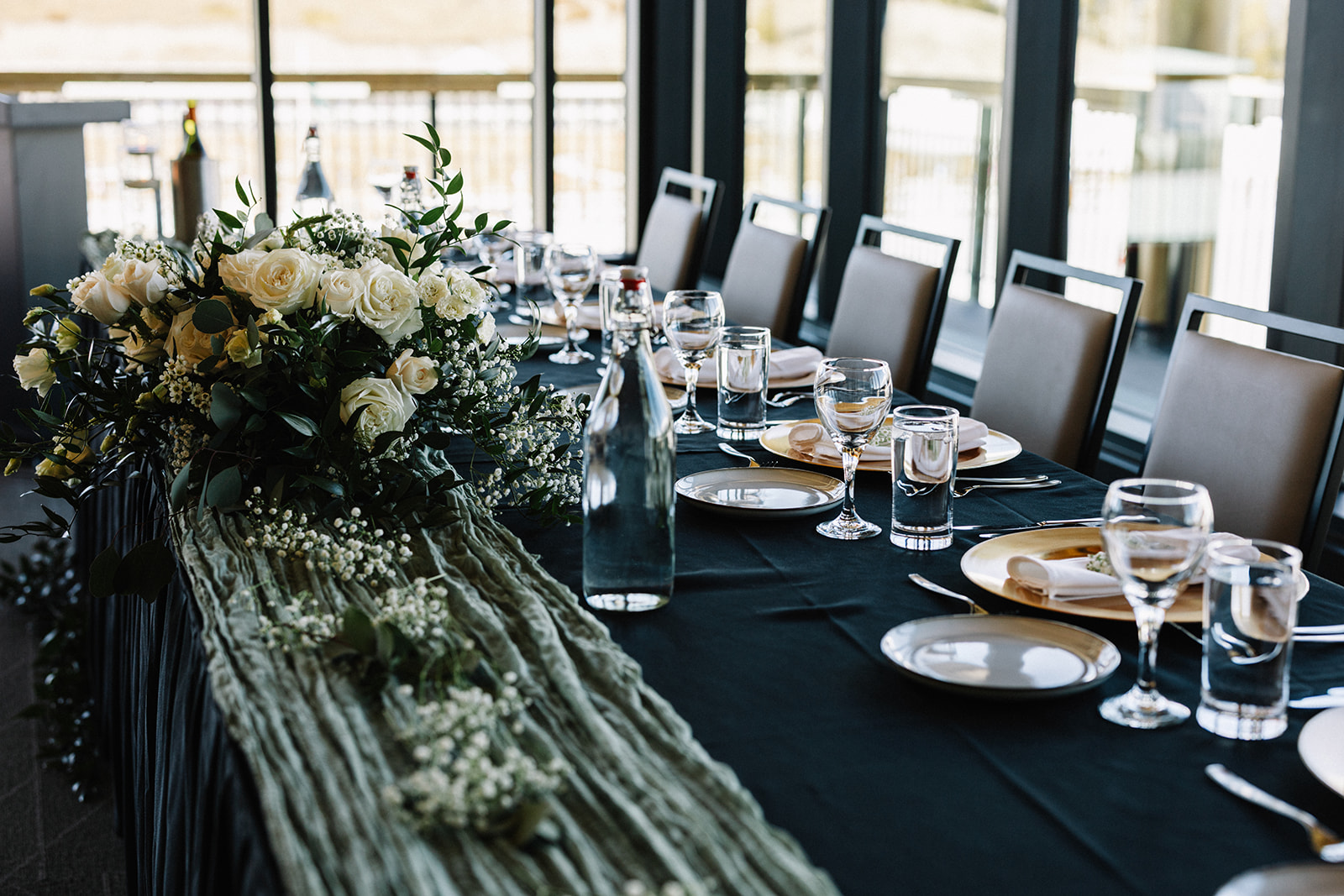 Head table setup at The Vista, Alberta Wedding Venue