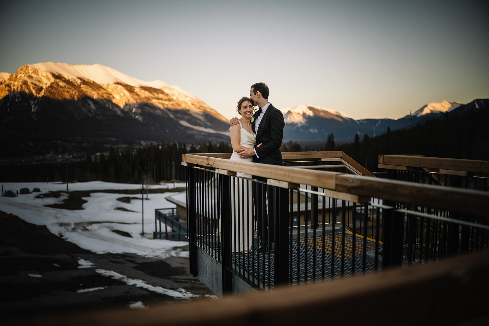 Sunset on the Vista Heights rooftop, Wedding Venues in Canmore