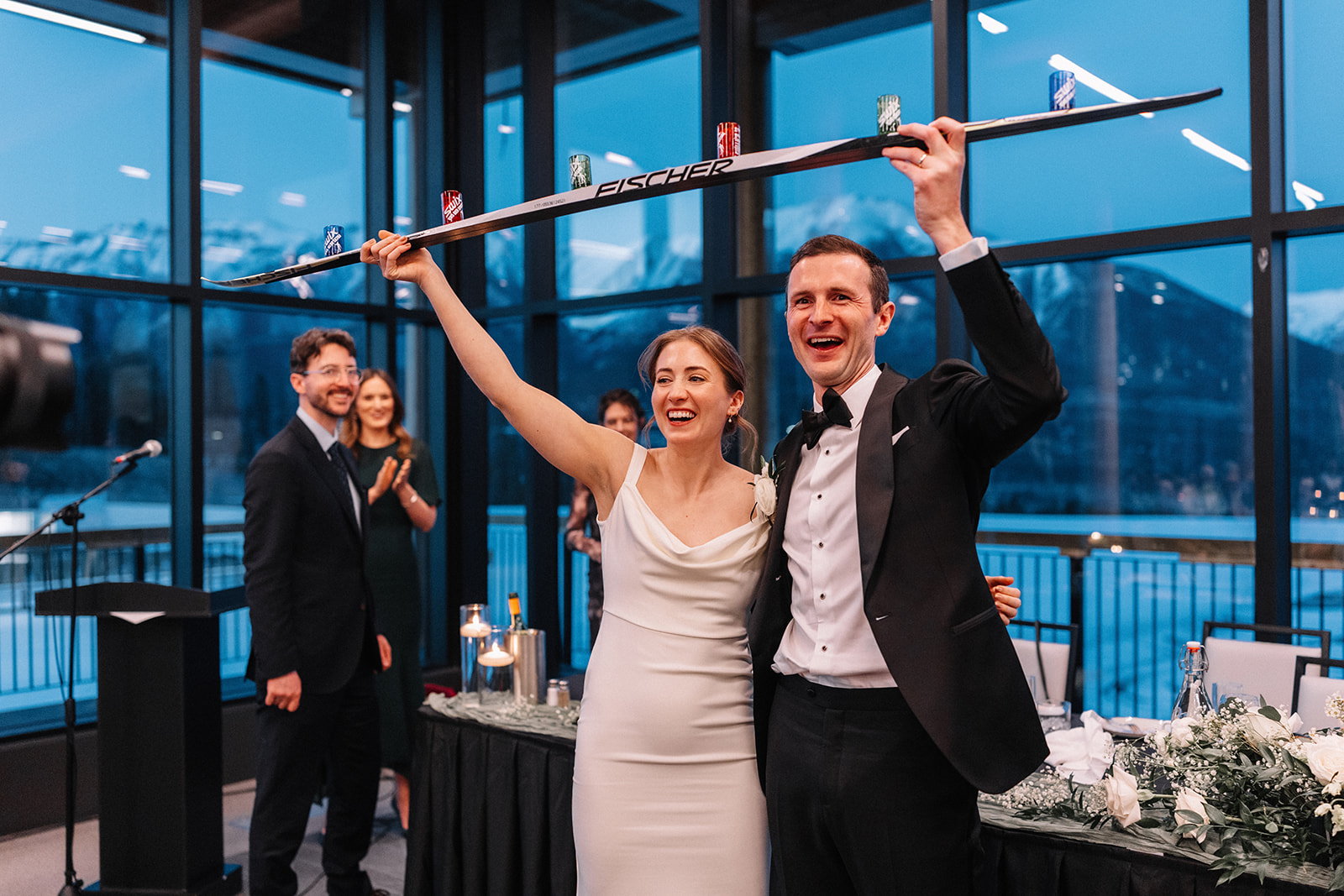 Shot Ski celebrations at The Vista, Canmore Wedding Venue